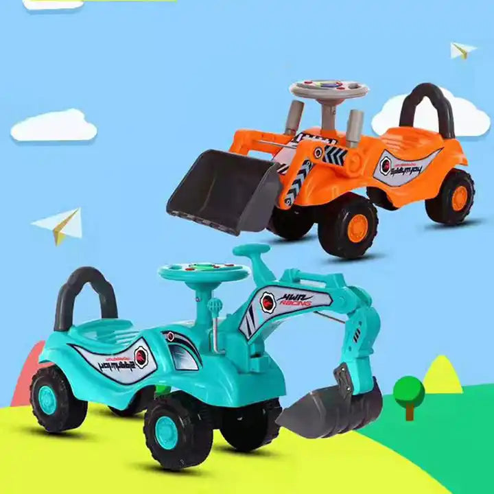 LC-ROC0067 Kids Children Pedal Tractor Ride On Toy - Excavator Tractor with Bucket and Removable Digger