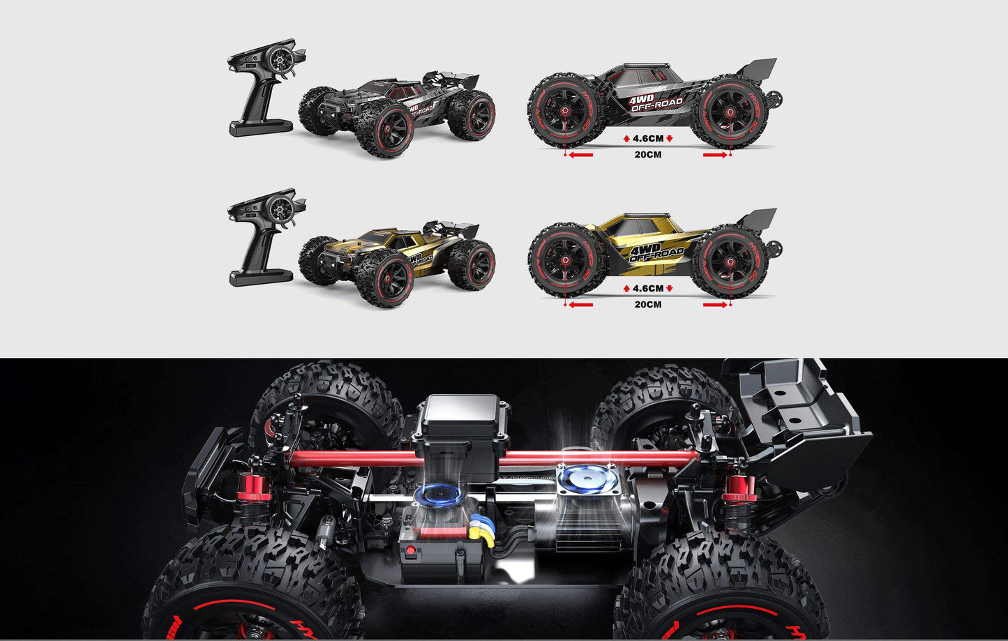 MJX 14210 Brushless 1/14 4WD RC Off-Road Truck - High-Speed Remote Control Car, Metal RTR, 2.4G