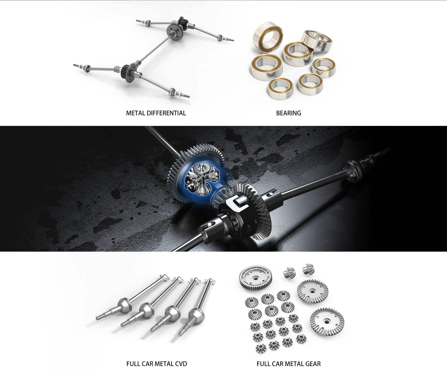 MJX 10208-2 1/10 Scale RC Off-Road Crawler Truck – Electric High-Speed 3CH 2.4G Remote Control, Metal Gear & Shock Absorbers, 5000mAh Battery Included