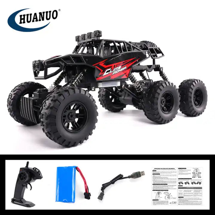 1/10 Scale Off-Road Climbing Truck - 2.4GHz 6WD Remote Control Car with Lights