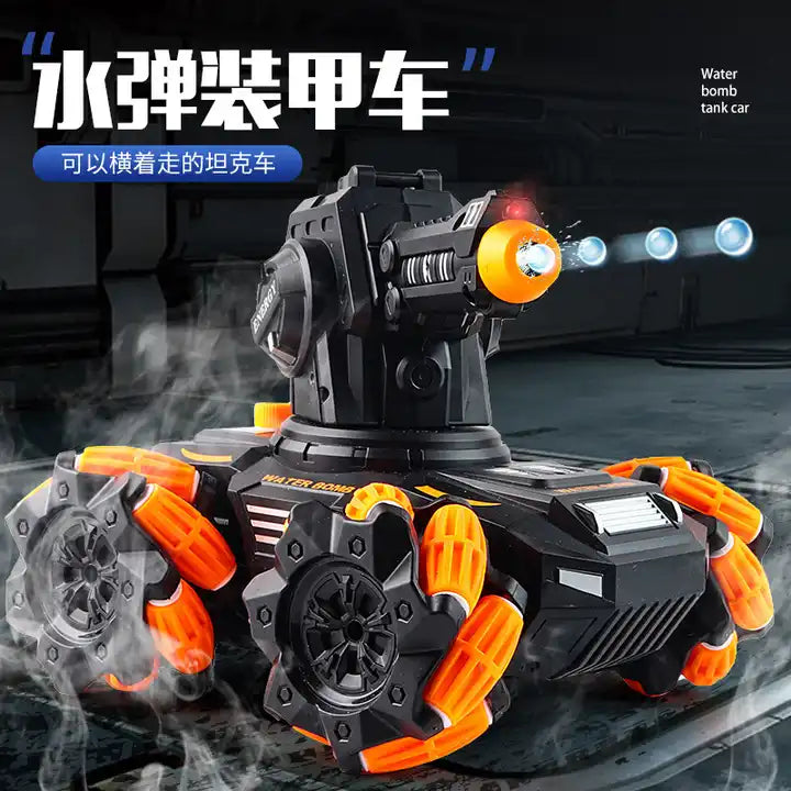 Gesture Sensing Remote Control Stunt Car with Water Spray - Armored Car Toy for Kids