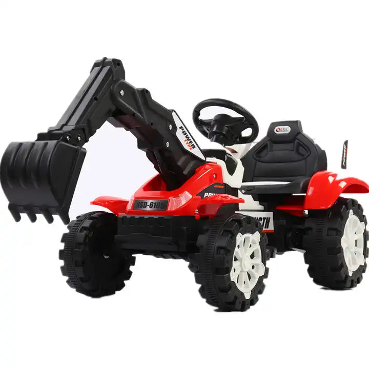 Unisex Electric Ride-On Excavator Toy for Kids - Music Player and Small Wheel Design