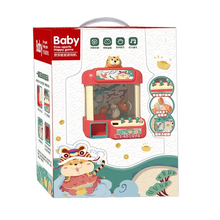 Kids Happy Desktop Game Party Toy Tiger Theme Electric Doll Catcher Mystery Box Raffles Toys