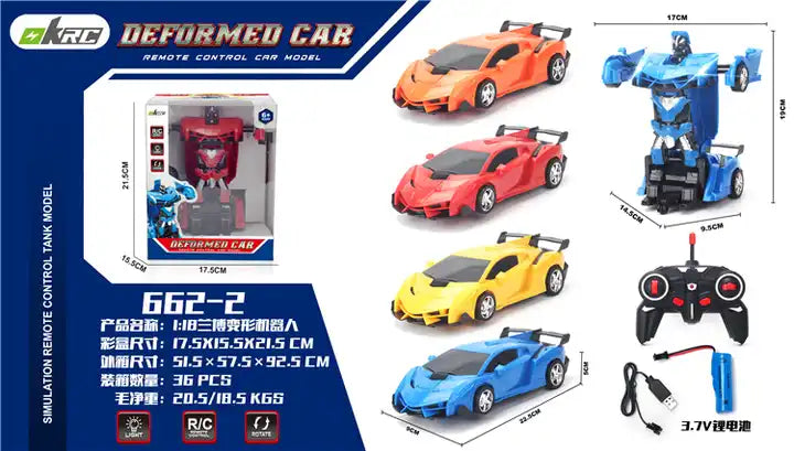 Remote Control Police Car Model – Colorful Racing Car 1:18 RC Supercar Transform Robot Toys