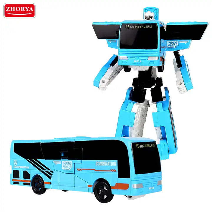 Zhorya 3-in-1 Transforming Bus Robot Toy - Assembly Deformation Fighting Robot for Kids