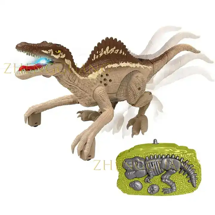 Simulated Spinosaurus Remote Control Dinosaur Robot - 2.4G Electric Walking LED RC Animal Toy for Ages 5+