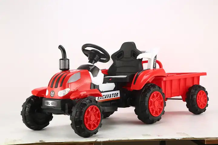 Remote Control Electric Tractor Ride-On Car - 6-Wheel Vehicle for Kids Ages 2-4