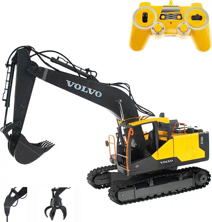 3-in-1 RC Big Excavator Toy - Simulate Sound and Light Alloy Charging Engineering Truck