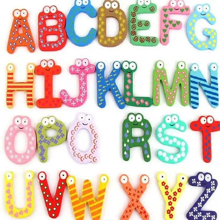 Kids Educational Toy Refrigerator Alphabet EVA Foam Plastic Wooden Fridge Magnetic Letters