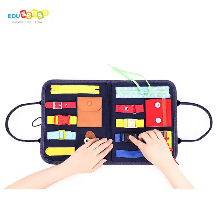 Montessori Educational Learning 14 PCS Foldable Bag Design ? Autism Felt Sensory Busy Board Toys