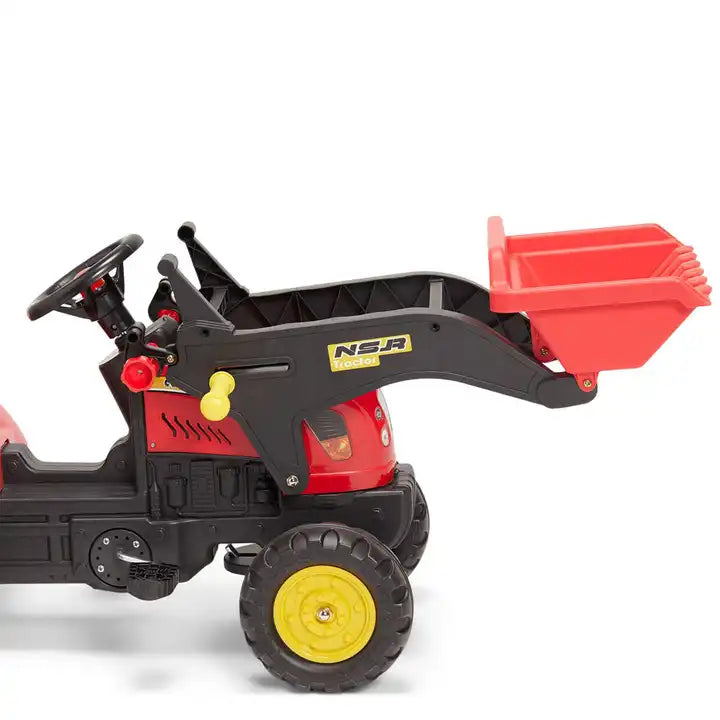 Kids Pedal Tractor Ride-On Toy - Removable Digger Excavator for Children