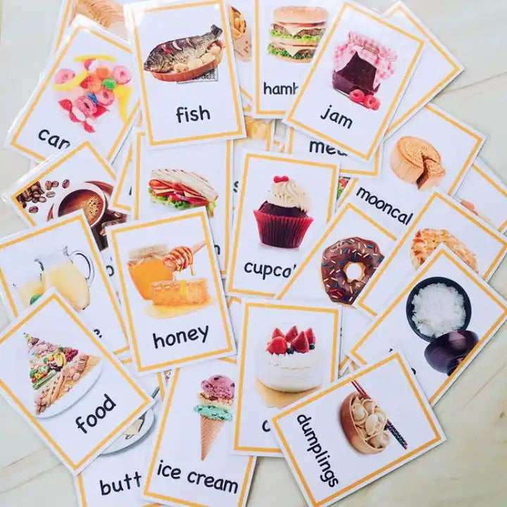 Kid Early Educational Paper Word Learn Card with for Kids Cognitive Cards