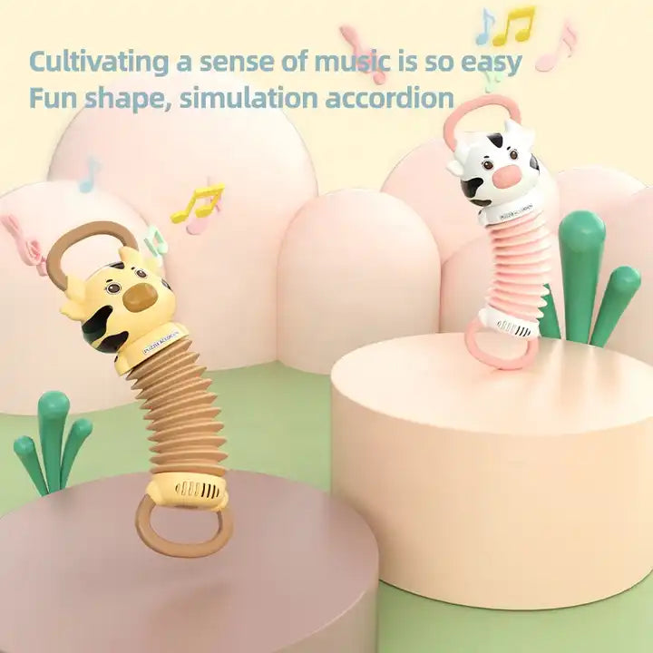 Cartoon Cow Accordion Baby Music Toy | Sensory Cognition Instrument for Kids | Perfect Gift for Infants