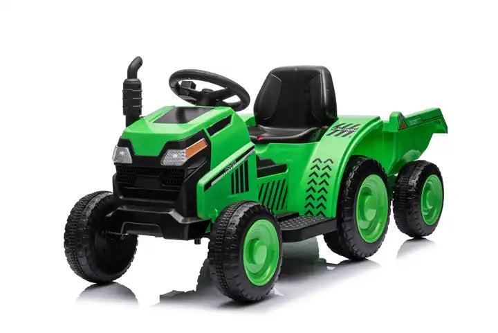 Kids Electric Tractor Ride-On Car with Trailer