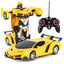 LED Transform Remote Control RC Car - Deformation Robot Car Toy for Kids | CE Certified 1:18 Plastic Window Box | Unisex Ages 6+