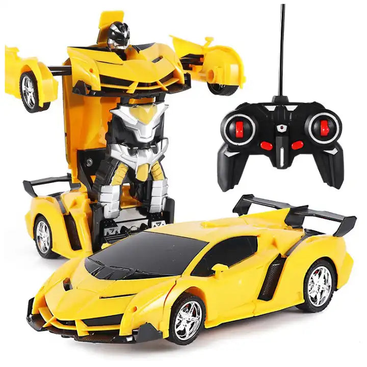 LED Transform Remote Control RC Car - Deformation Robot Car Toy for Kids | CE Certified 1:18 Plastic Window Box | Unisex Ages 6+