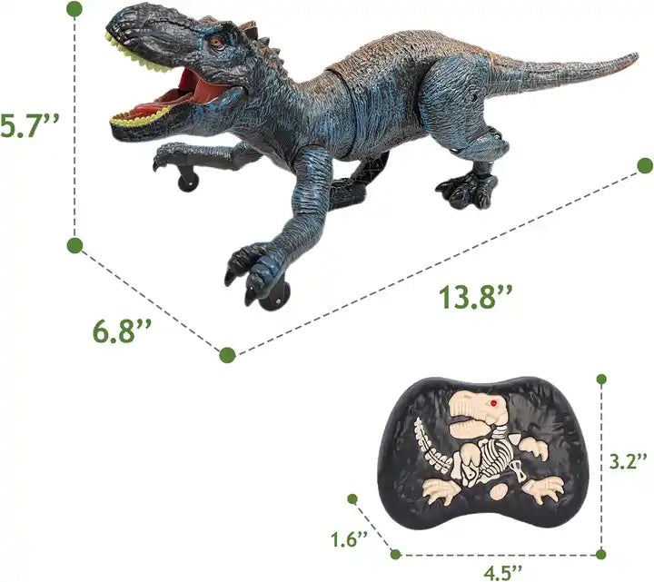 Remote Control T-Rex Dinosaur Toy for Kids - Electronic RC Dino Robot with Light-Up Features