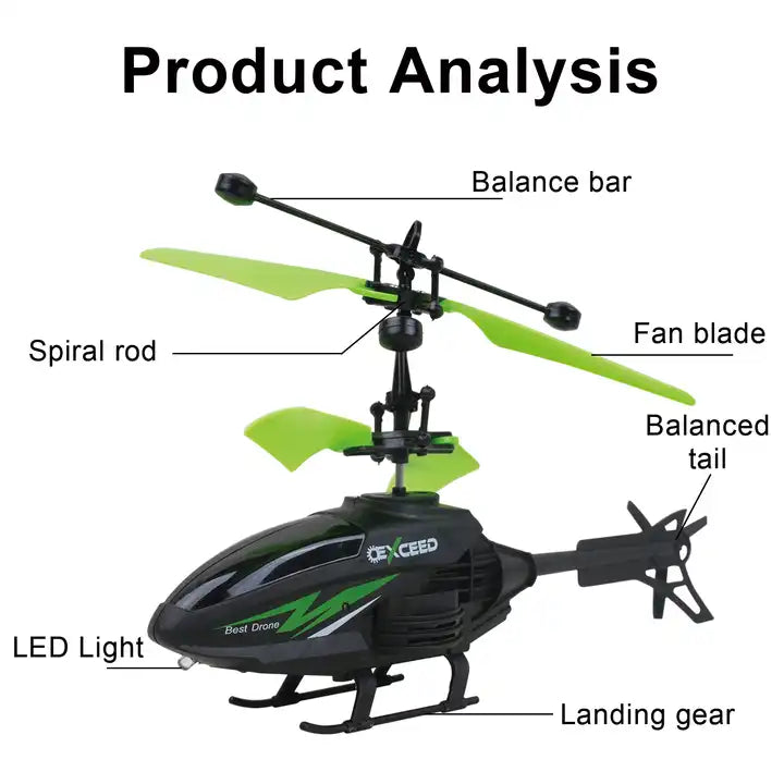 Easy to Fly RC Plane with Gesture Induction Aircraft Watch Remote Controller - Flying Toys Radio Control Mini Helicopter