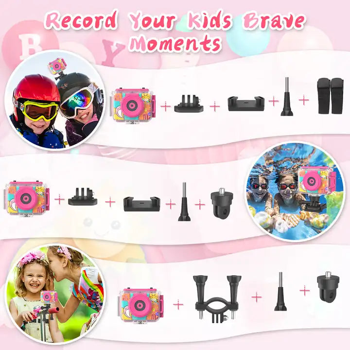 Kids Selfie Camera - Waterproof 1080P Video Camera for Kids