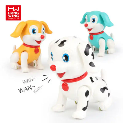 Parent-child interaction anti-fall electric sound and light dazzling rear roller jumping drag Dalmatians Toy safety buckle leash