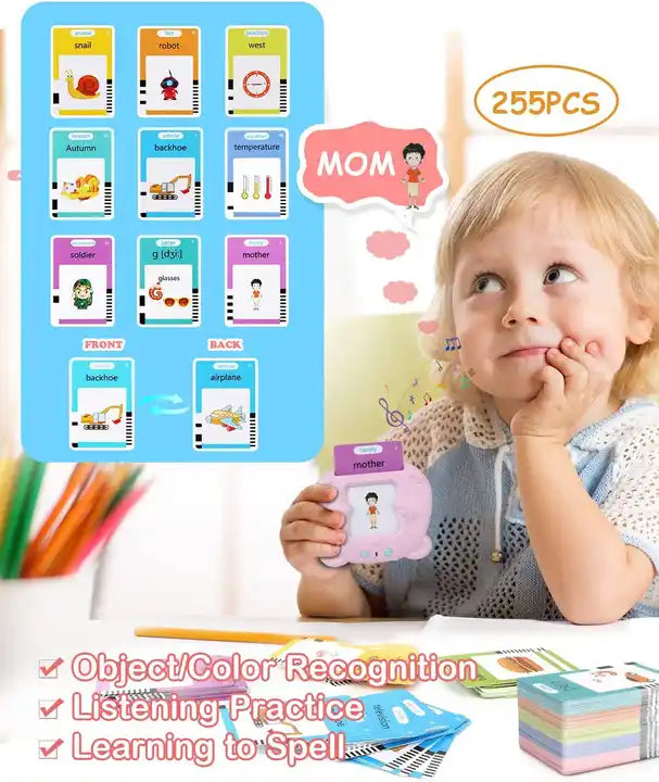 2024 Preschool Educational Intelligent Toys for Kids CPC Bilingual Speech Talking Flash Cards Learning Machine Toys