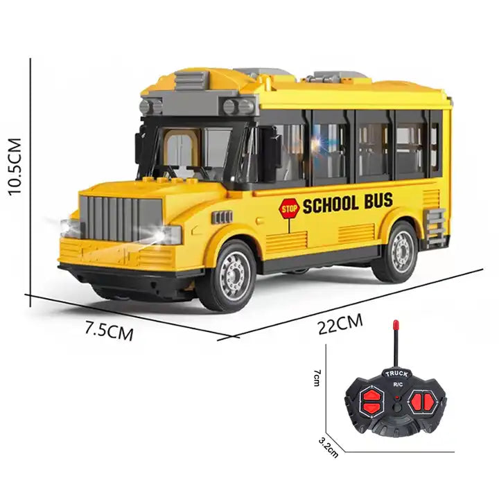 Remote Control Electronic School Bus - Classic City Bus Toy with LED Lights