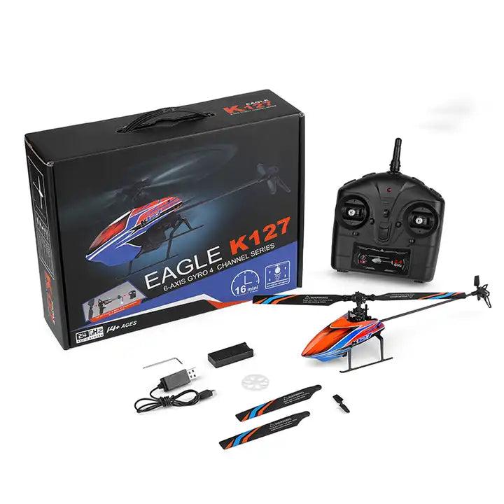 High-performance RC helicopter in flight; keywords: RC helicopters for beginners, best RC helicopters 2024, remote control helicopters with camera, electric RC helicopters, nitro RC helicopters