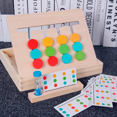 Montessori Learning Toys ? Slide Puzzle Color Shape Matching Brain Teasers & Logic Game for Preschool Kids