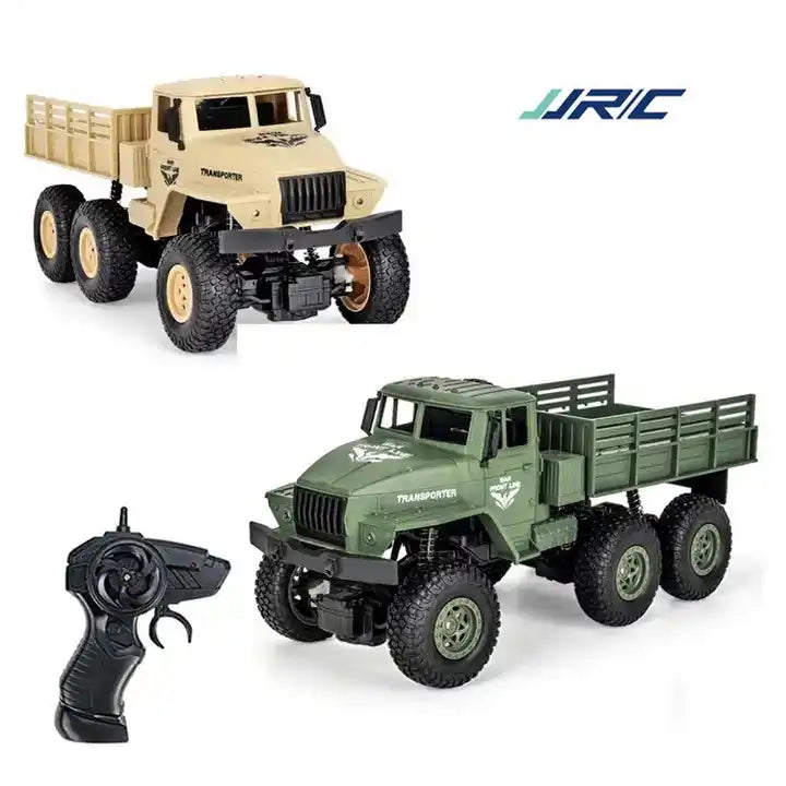 JJRC Q68 RC Transporter Truck Toy 1/18 Scale Remote Control 2.4GHz Six-Wheel Remote Control Off Road Model Military Truck