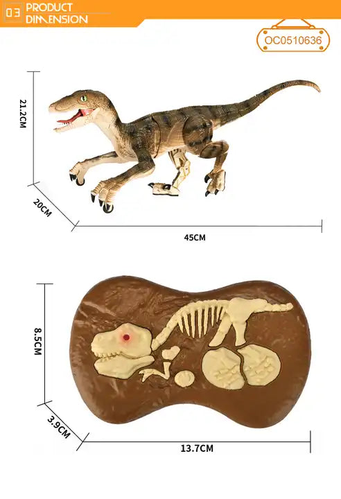 Jurassic World Walking Dinosaur Robot Toy - 2.4G Remote Control Simulation Animal with Realistic Sounds and Mist Spray