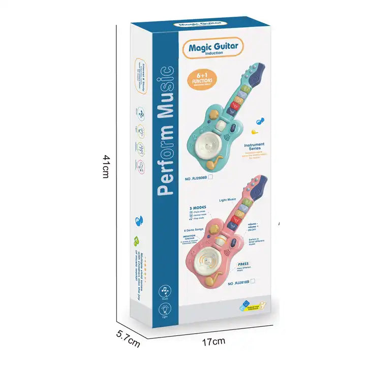 Plastic Cartoon Guitar – Electronic Musical Instrument for Kids Ages 3-7