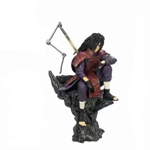 28CM Manga Figurine Statue - Hokage Sitting Uzumaki Uchiha Madara Model PVC Anime Figure Toys