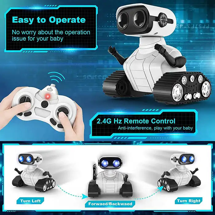 2.4GHz Electric Educational RC Robot Toy for Kids - Dancing Smart Robot with Music and LED Eyes