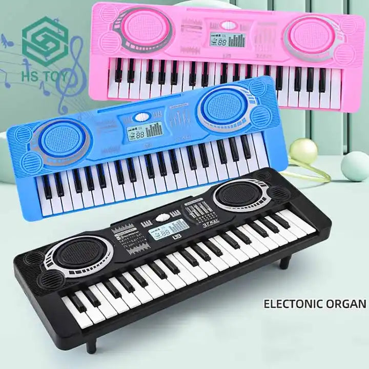 HS 37 Keys Keyboard Musical Instruments Toy – Electronic Organ Piano with Microphone for Kids Beginners