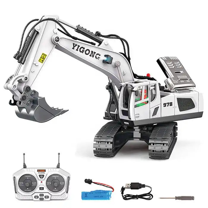 2.4GHz 1:20 Metal Alloy Mini Remote Control Excavator - Construction Engineer Toy Truck