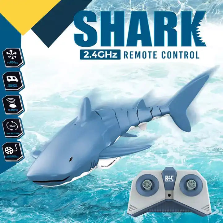 KYK Juguetes Simulation Electric RC Fish Boat - Waterproof Remote Control Shark Toy for Kids