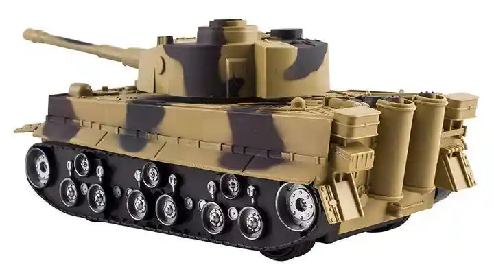 2.4G Remote Control Military Combat Tank with Headlights, Sounds, and 360° Rotation - Kids' Battle Toy Set