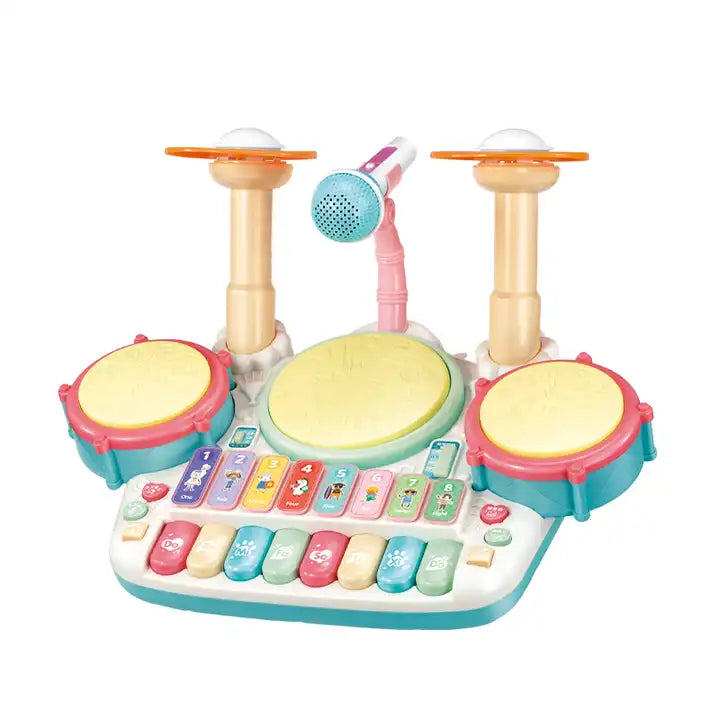 2-in-1 Toddler Musical Instrument – Baby Electronic Drum and Piano Keyboard Toy for Ages 1-4