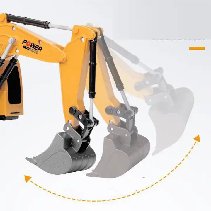 2.4GHz 6-Channel 1:24 Simulated Alloy RC Excavator Truck Toy - Realistic Construction Fun