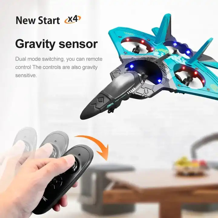 V17 Professional Drone - 2.4G EPP Foam Hover Coreless Motor Gravity Sensing RC Quadcopter Airplane Remote Control Aircraft Fighter