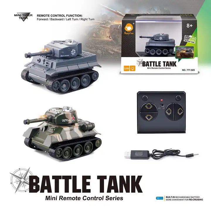 4-Channel 2.4G RC Mini Tank - Rechargeable Half Track Military Vehicle with Stunt Features