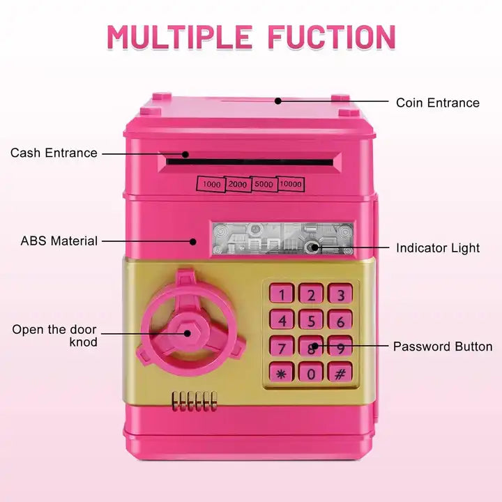 Kids Safe Password Unlock Piggy Bank Toy | Digital Electronic ATM Cash Coin Saving Box