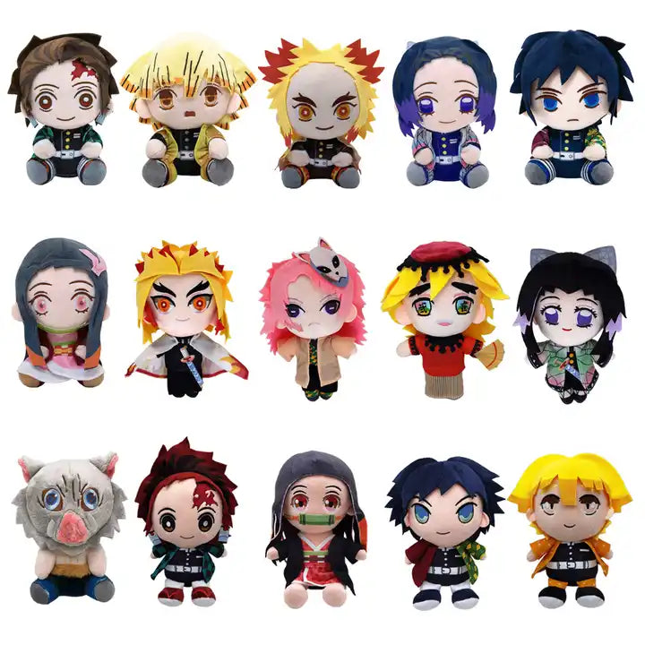 Demon Slayer Plush Dolls - Kamado Tanjirou, Nezuko, Zenitsu, and Kyoujurou Figurines for Kids