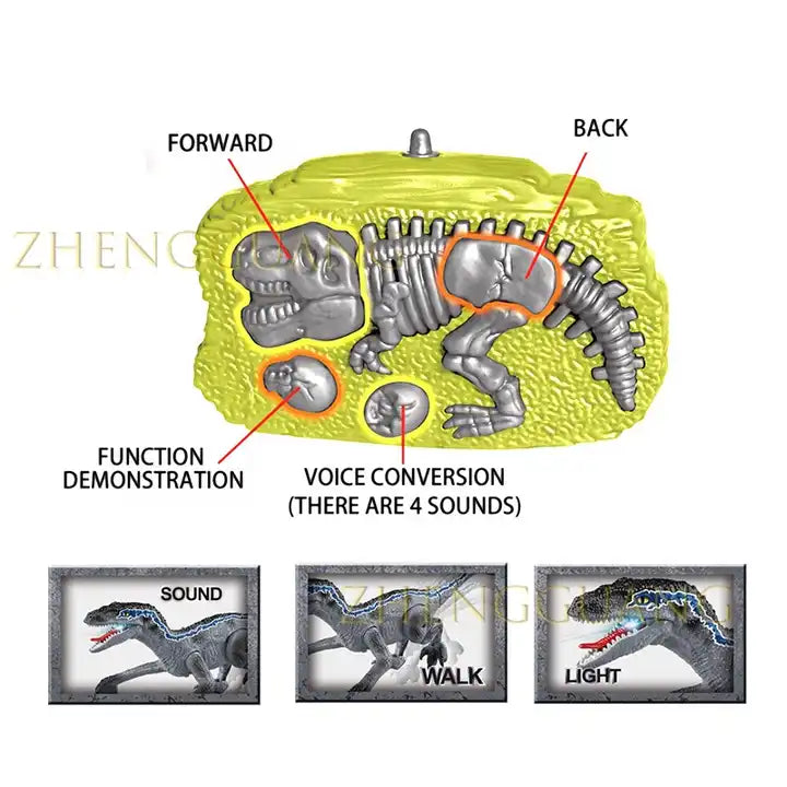 Simulated Walking 2.4G Remote Control Dinosaur Toy with Spray - Interactive Electric Dinosaur Model for Kids