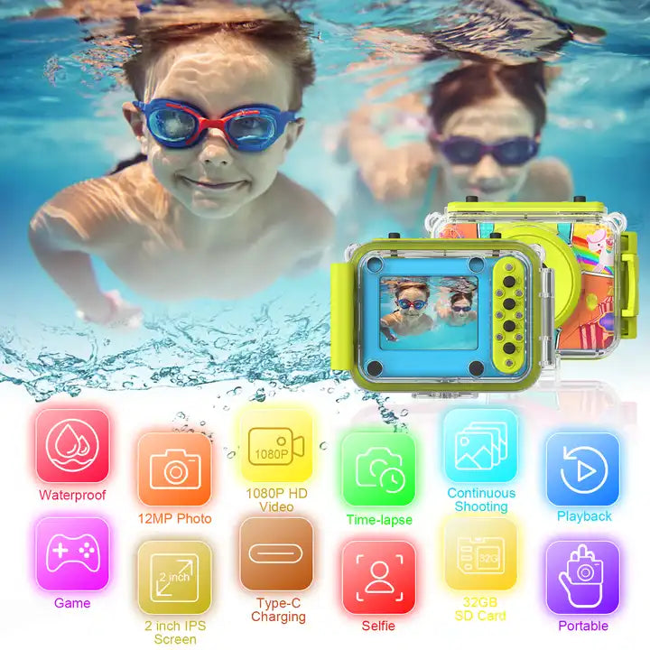 IPX67 Waterproof Toddler Child Camera - Kids Camera with Printer