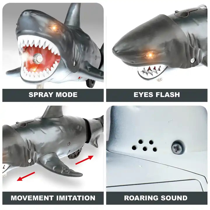 2.4G Radio Control Electric Spray Shark Toy - Realistic Swimming RC Animal for Children