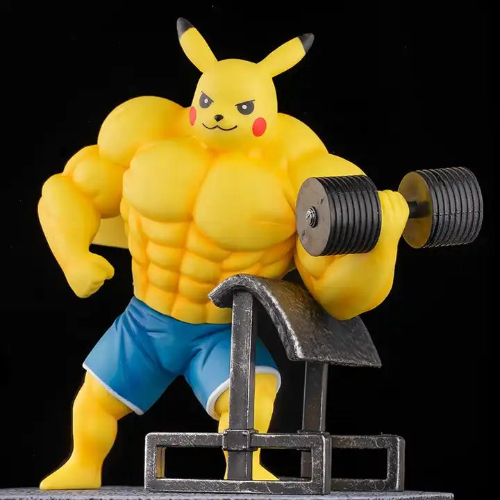 Fitness Muscle Pokémon Action Figures - Pikachu, Charmander, Squirtle PVC Bodybuilding Series GK Statues(1 Piece)