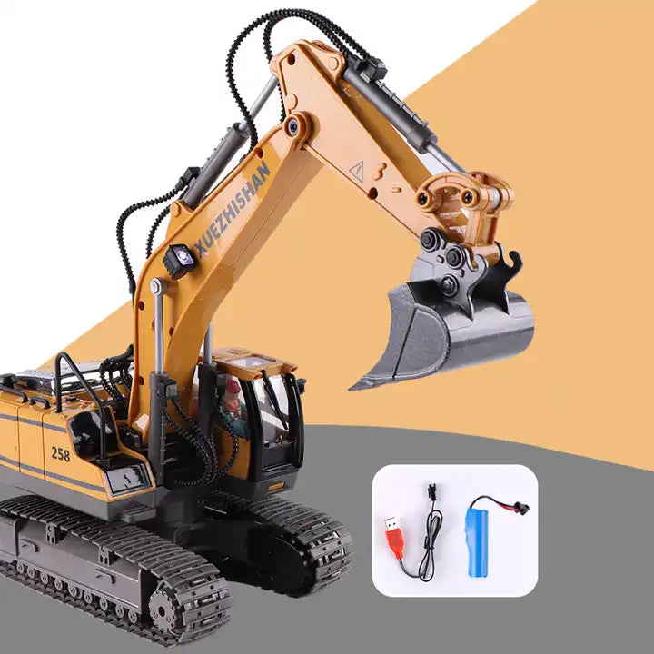 1:20 RC Trucks Simulation - 11CH Vehicle Model Hobby RC Excavator with Alloy Bucket