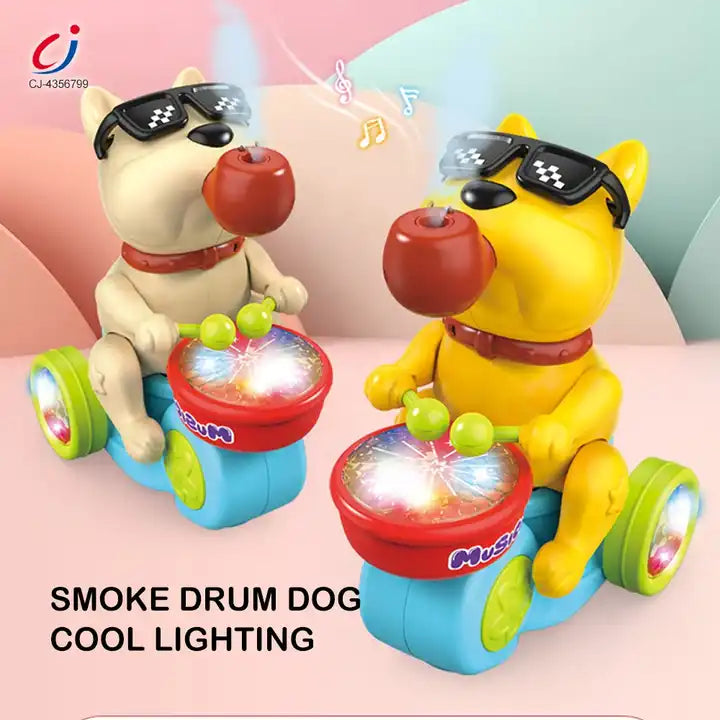 Gift Baby Boy Music Toy Universal Light Music Spray Dancing Musician Play Drum Electronic Pet Dog Toy | Fun & Interactive Musical Companion