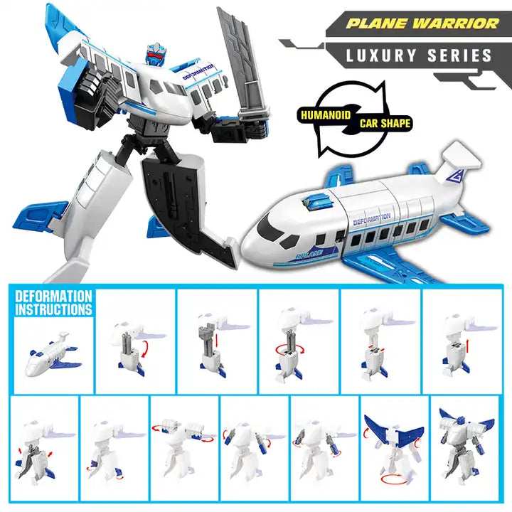 DIY Robot Assembly Transformation Die-Cast Airplane Model – Deformation Robot Action Figure Toys for Kids